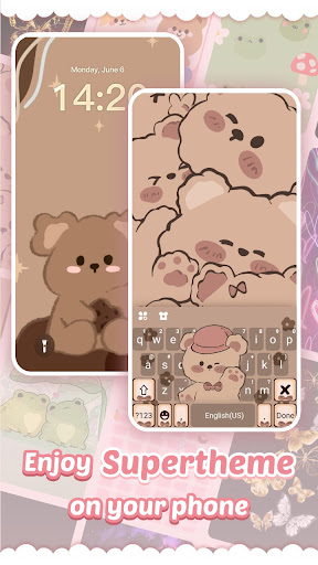 Pink Cute Hippo Theme screenshot