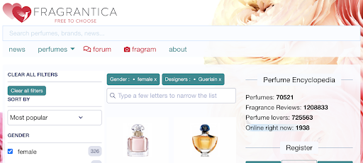 Fragrantica Perfumes screenshot