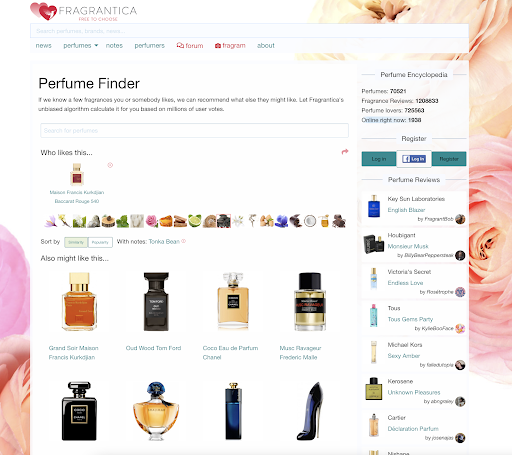 Fragrantica Perfumes screenshot