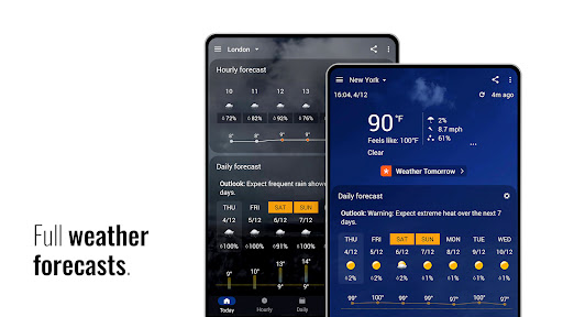 Transparent clock and weather screenshot