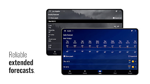 Transparent clock and weather screenshot
