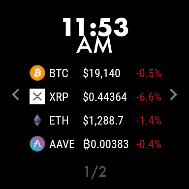 CryptoWatch screenshot