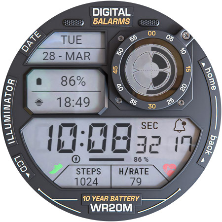 ILLUMINATOR Digital Watch face screenshot