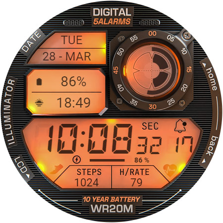 ILLUMINATOR Digital Watch face screenshot
