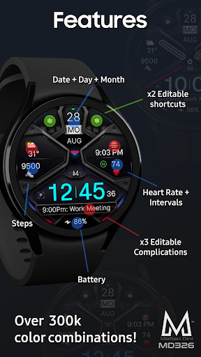 MD326 3D Modern Watch Face screenshot