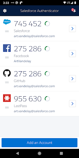 Salesforce Authenticator screenshot