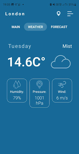 Indoor thermometer screenshot