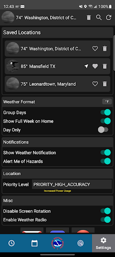 NWS Weather screenshot