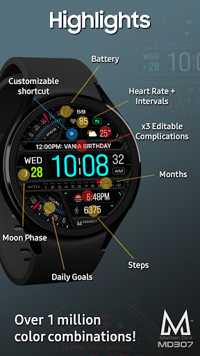 MD307 Digital watch face screenshot