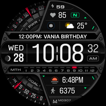 MD307 Digital watch face screenshot
