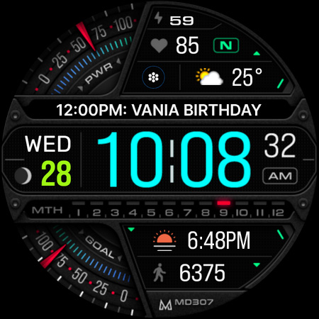 MD307 Digital watch face screenshot