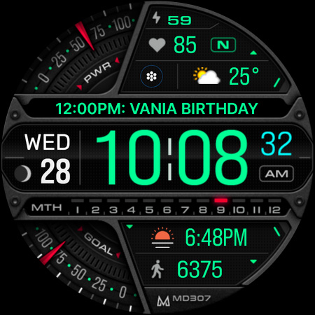 MD307 Digital watch face screenshot
