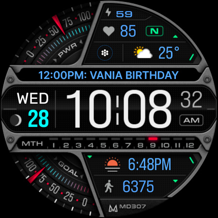 MD307 Digital watch face screenshot