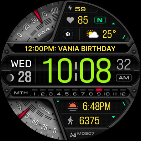 MD307 Digital watch face screenshot