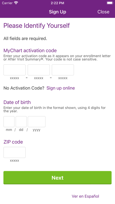 Trinity Health MyChart screenshot