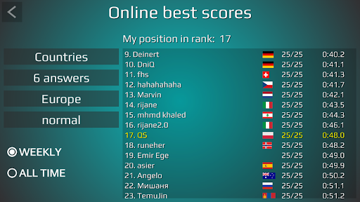 World Map Quiz screenshot