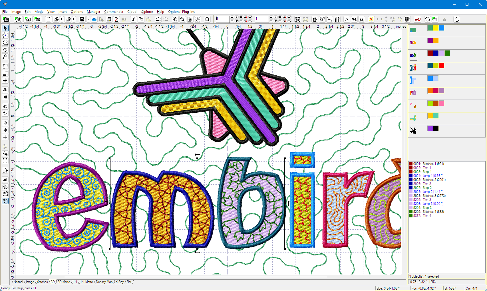 Embird Embroidery Software screenshot